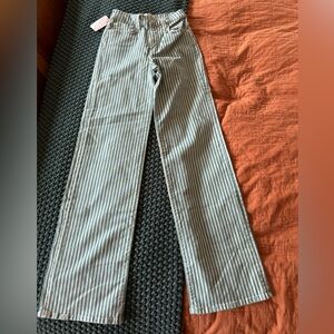 WE THE FREE FREE PEOPLE peppermint stripe straight leg jeans size 24
